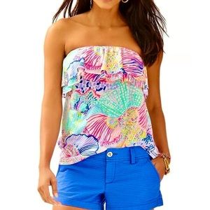 Lilly Pulitzer Rilo Ruffled Shell Print Tube Top